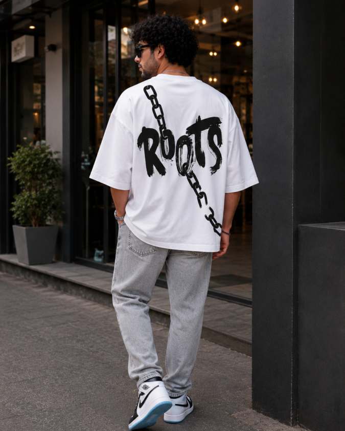 Roots Oversized Graphic T-Shirt by Flexu