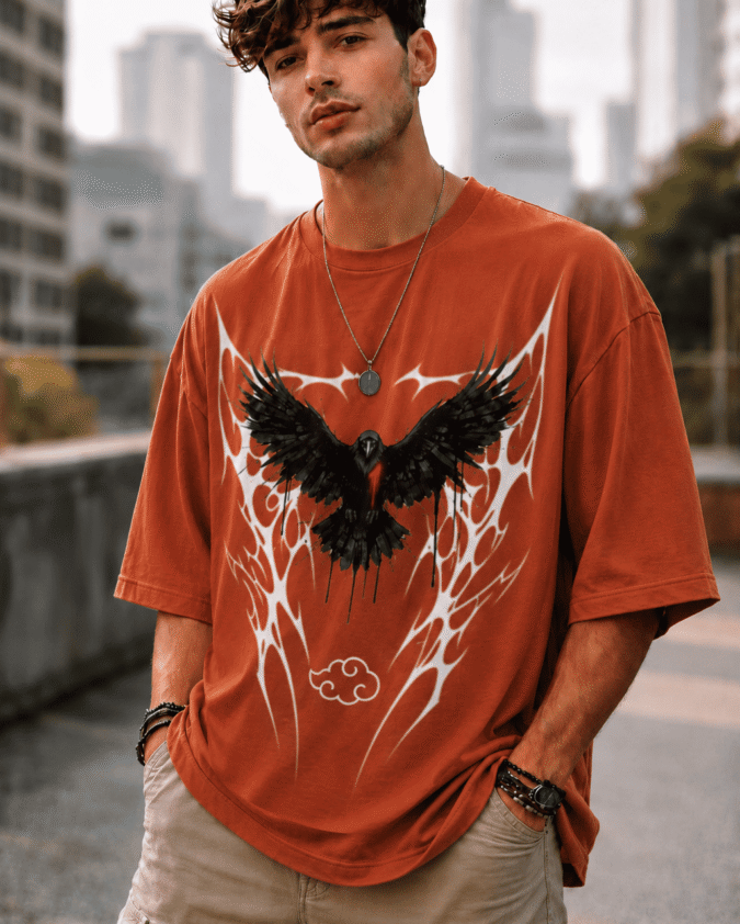 Akatsuki Raven Oversized T-Shirt – Anime Streetwear Edition