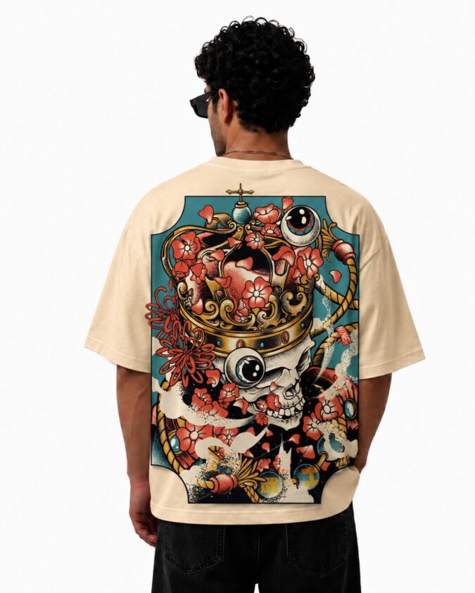 Flexu Shogun Skull Oversized Graphic T-Shirt